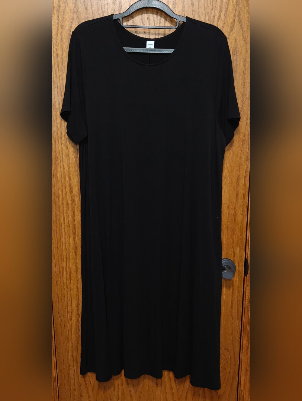 Old Navy Black Short Sleeve Midi Dress, Size XL Tall